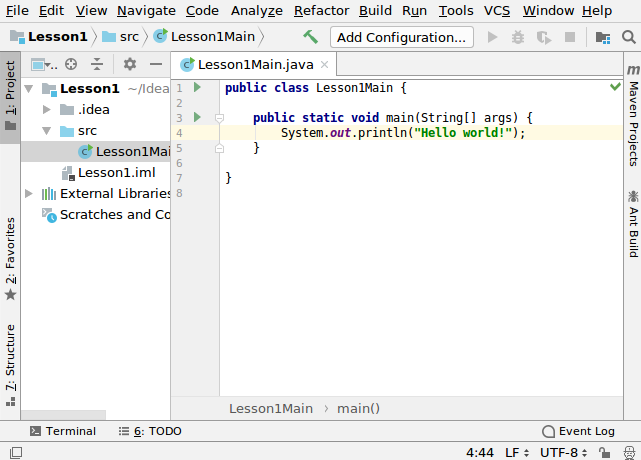 Java main example