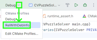 Choose build type to run